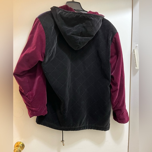 Laura Jefferies Hooded Full Zip Velvet Color Block Puffer Jacket, Women’s Medium - Picture 2 of 10